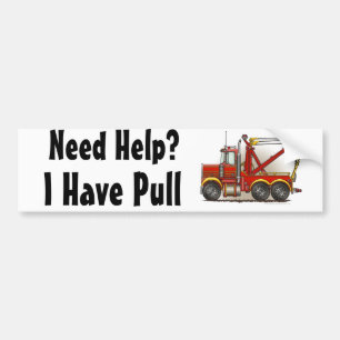 "Red Tow Truck Wrecker, heb je hulp nodig?", heb i Bumpersticker