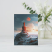 Red Tower Moons Landschap Fantasy Art Briefkaart (Staand voorkant)
