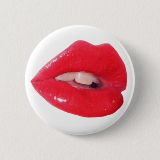 Red Toxic Kiss Ronde Button 5,7 Cm (Voorkant)