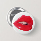 Red Toxic Kiss Ronde Button 5,7 Cm (Voorkant /achterkant)