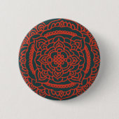Red Tracery Ornament Button (Voorkant)