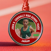 Red Track & Field Photo High School Christmas Metalen Ornament