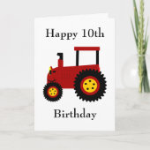 Red Tractor 10th Birthday Card Kaart (Voorkant)