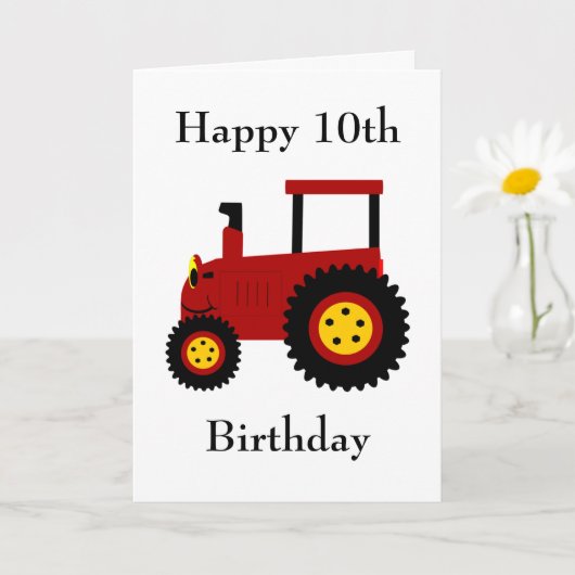 Red Tractor 10th Birthday Card Kaart (Kleine Plant)