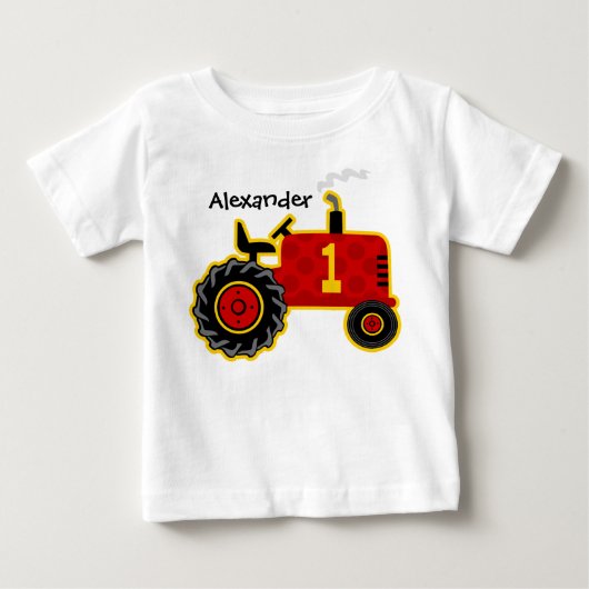 Red Tractor 1st Birthday Personalized (Voorkant)