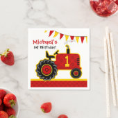 Red Tractor 1st Birthday Servet (Insitu)