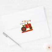 Red Tractor 1st Birthday Vierkante Sticker (Envelop)
