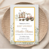 Red Tractor Baby shower Invitation Kaart