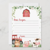 Red Tractor Barn Boerderij Time Capsule Kaart (Voorkant)