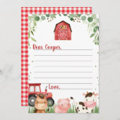 Red Tractor Barn Boerderij Time Capsule Kaart (Voorkant / Achterkant)