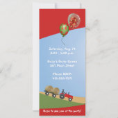 Red Tractor Birthday Invitation Kaart (Achterkant)