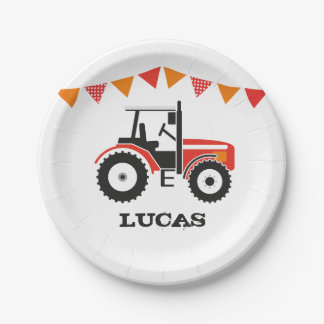 Red Tractor Birthday Party Paper Bord