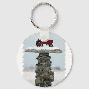 Red Tractor Button Sleutelhanger