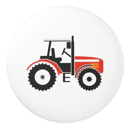 Red Tractor Custom Ceramic Knob. Keramische Knop (Voorkant)