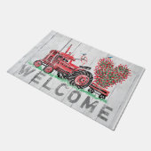  Red Tractor Farmhouse Rustic Welkom Deurmat (Schuin)