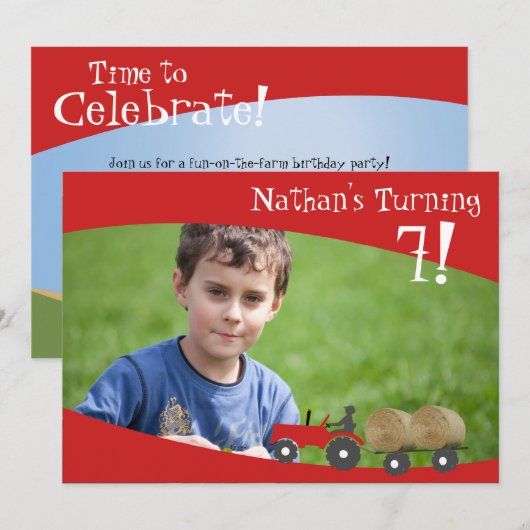 Red Tractor-fotouitnodiging Kaart (Voorkant / Achterkant)