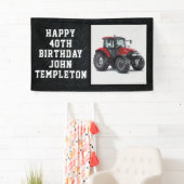 Red Tractor Happy Birthday Farming Equipment Spandoek (Insitu)