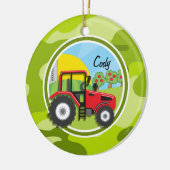 Red Tractor; heldere groene camo, camouflage Keramisch Ornament (Links)