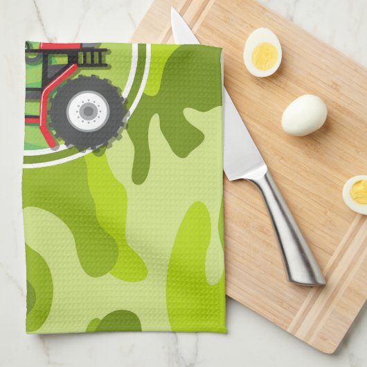 Red Tractor; heldere groene camo, camouflage Theedoek (Quarter Fold)