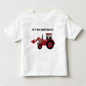 Red Tractor Het is mijn geboortedag gepersonalisee Kinder Shirts (Voorkant)
