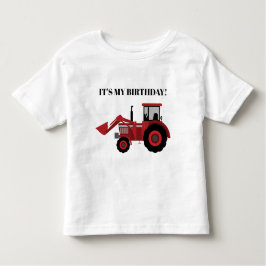 Red Tractor Het is mijn geboortedag gepersonalisee Kinder Shirts