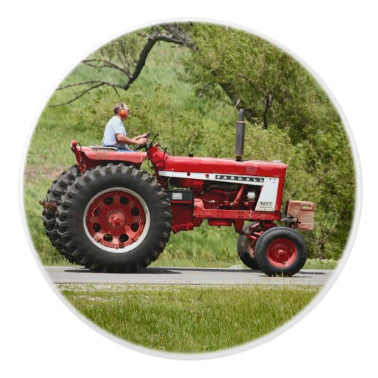Red Tractor Keramische Knop (Voorkant)