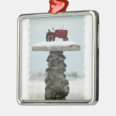 Red Tractor-kerstversiering Metalen Ornament (Links)