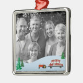 Red Tractor-kerstversiering Metalen Ornament (Links)