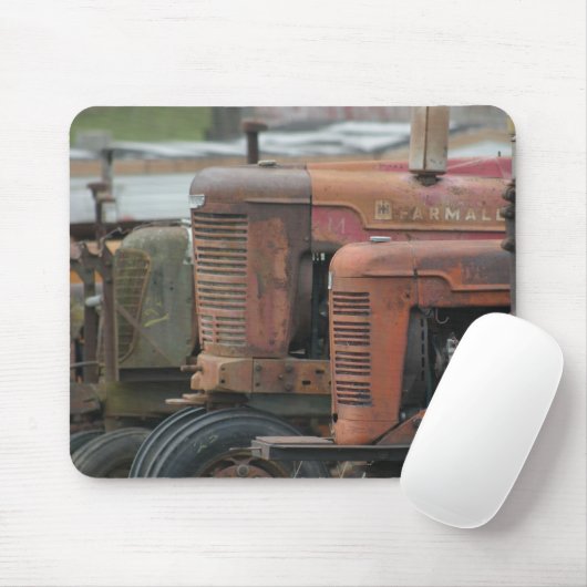 Red Tractor Lineup Mousepad Muismat (Met muis)