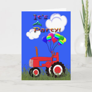 Red Tractor met de Kaart van de Uitnodiging van de