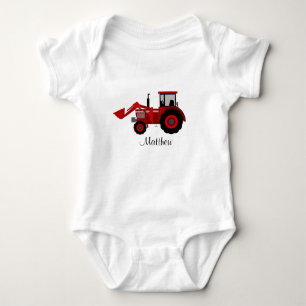 Red Tractor met DIY-naam Romper