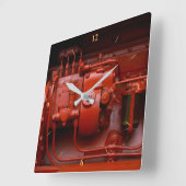 Red Tractor Motor Vierkante Klok (Hoek)