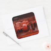Red Tractor-motor Vierkante Sticker (Envelop)