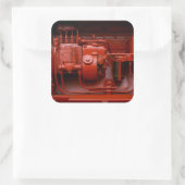 Red Tractor-motor Vierkante Sticker (Tas)