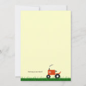 Red Tractor Party-uitnodiging Kaart (Achterkant)