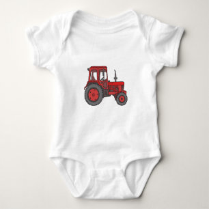 Red Tractor Romper