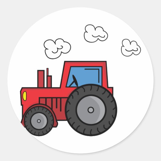 Red Tractor Ronde Sticker (Voorkant)