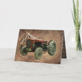 Red Tractor Rustic Barn Shed Card Kaart (Achterkant)