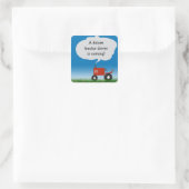 Red Tractor Sticker: envelopverzegeling voor baby  Vierkante Sticker (Tas)