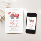 Red Tractor thema Verjaardag uitnodiging