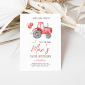 Red Tractor thema Verjaardag uitnodiging