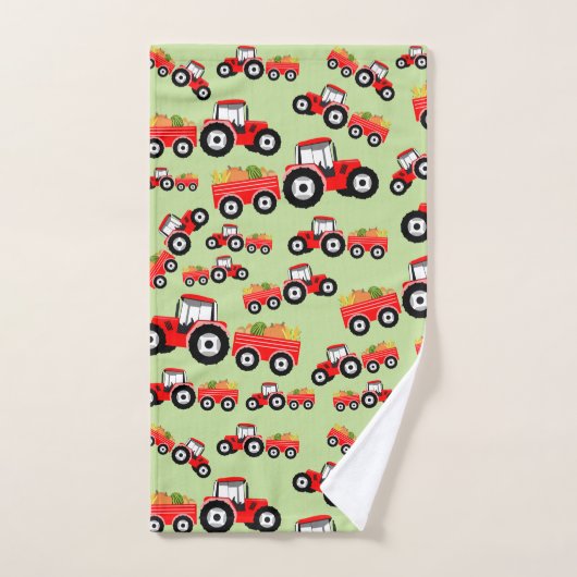 Red Tractor Truck Boerderij Produce Bad Handdoek (Handdoek)