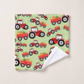 Red Tractor Truck Boerderij Produce Bad Handdoek (Wasdoekje)