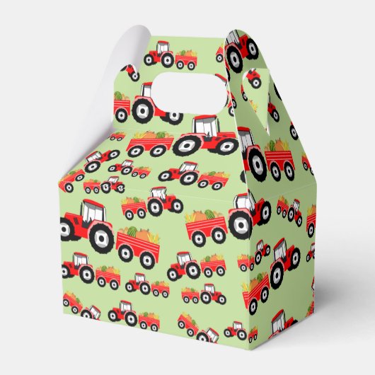 Red Tractor Truck Boerderij Produce Bedankdoosjes (Achterkant)