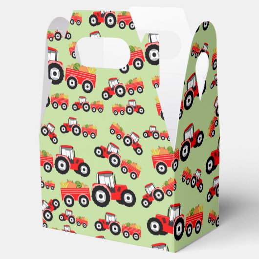 Red Tractor Truck Boerderij Produce Bedankdoosjes (Geopend)