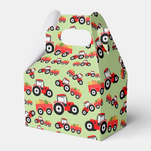 Red Tractor Truck Boerderij Produce Bedankdoosjes (Voorkant Zijde)