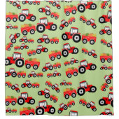 Red Tractor Truck Boerderij Produce Douchegordijn (Voorkant)