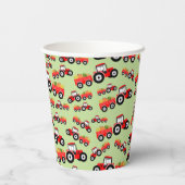 Red Tractor Truck Boerderij Produce Papieren Bekers (Achterkant)