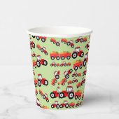 Red Tractor Truck Boerderij Produce Papieren Bekers (Rechts)