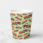 Red Tractor Truck Boerderij Produce Papieren Bekers (Voorkant)